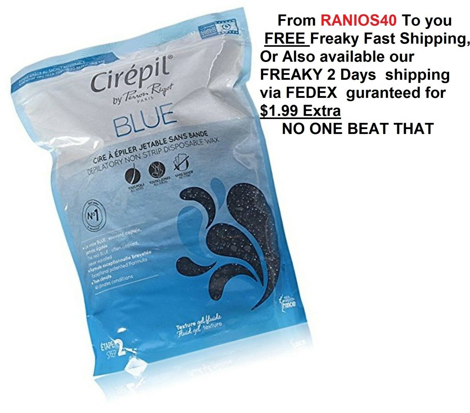 Cirepil Blue Wax Refill, 14.11 Ounce Bag 400 Gram-freaky Fast Shipping As Always